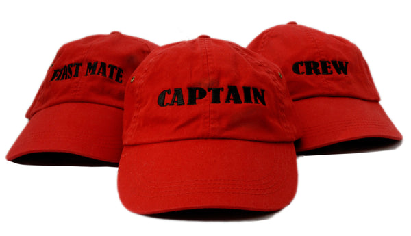 Red Captain, First Mate and Crew Hats