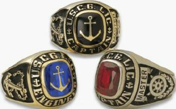 10K Gold USCG Licensed Captain's Class Ring