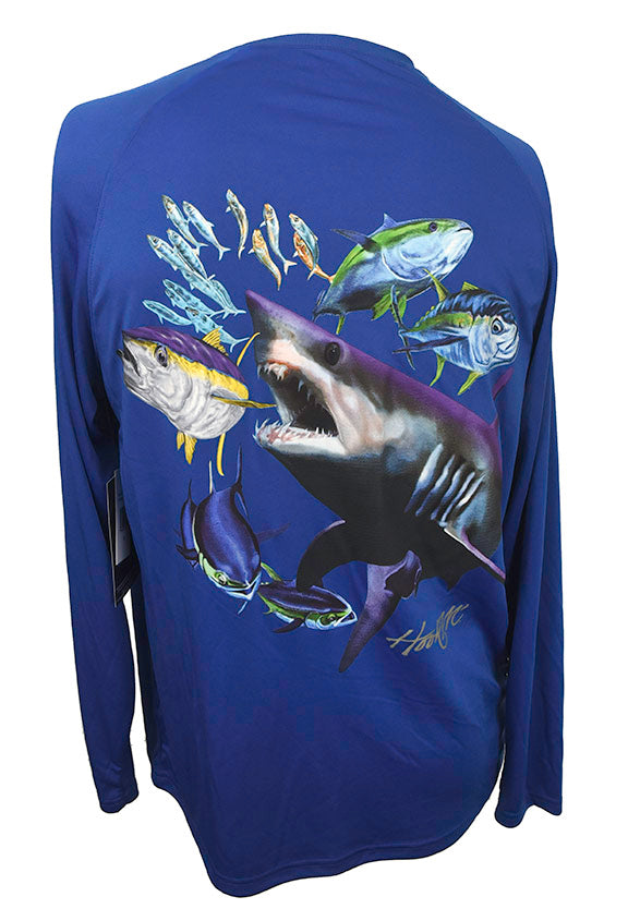 Bimini Bay Graphic T-Shirt - Ocean Blue Color with Shark Design – Captain's  Gear