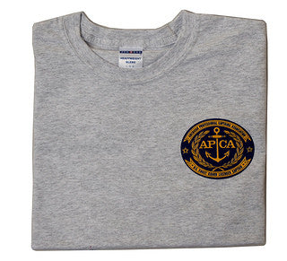 T-shirt with navy and gold American Professional Captain's Association logo