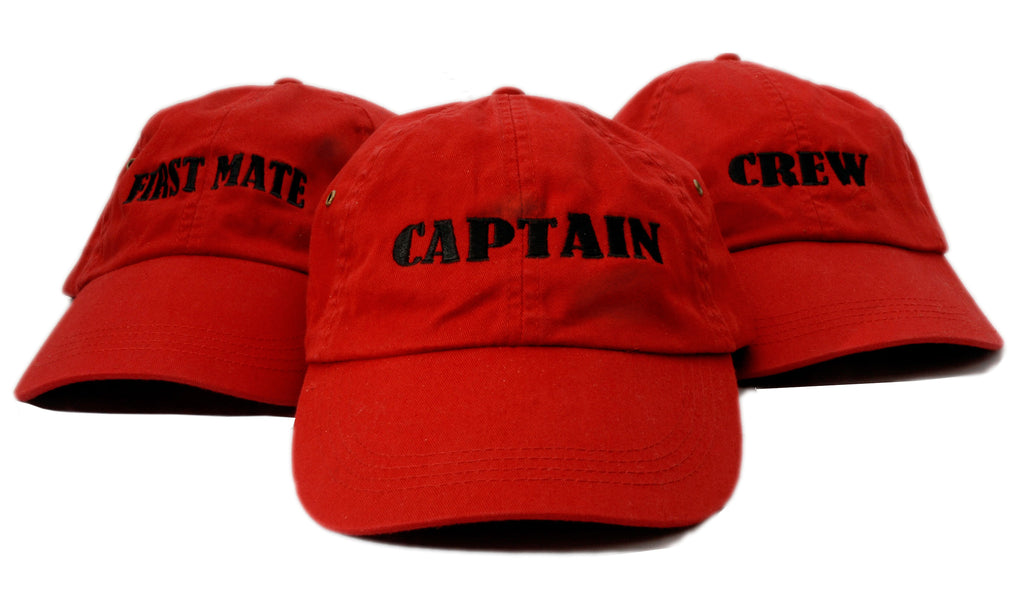 Red Captain, First Mate and Crew Hats
