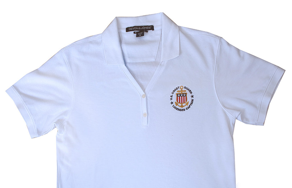 Women's - USCG Licensed Captain Polo with Y-Collar